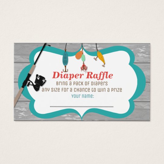 Reel Raffle Reel Excited Fishing Matching Diaper Raffle Cards | Zazzle.com