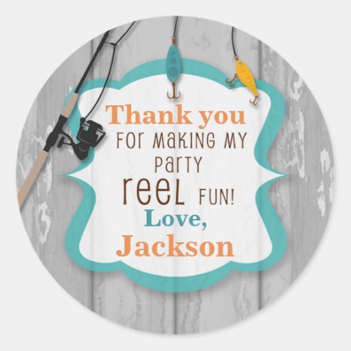 Reel Excited Fishing Thank You Sticker Tags