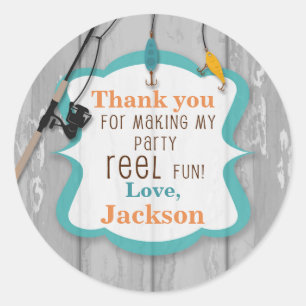 Reel Excited Fishing Thank You Sticker Tags