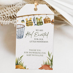 Reel Excited Fishing Theme Baby Shower Thank You Gift Tags
