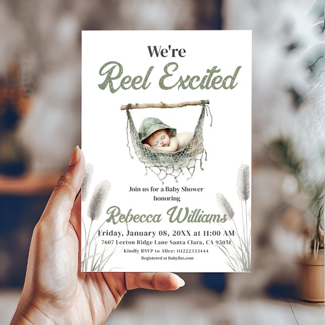 Reel Excited Little Fisherman Baby Shower Invitation (Creator Uploaded)