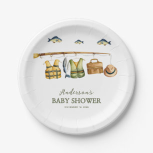 Reel Excited Little Fisherman Baby Shower Paper Plates