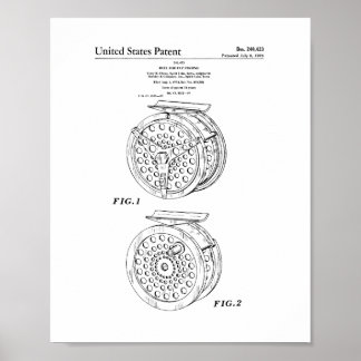 Reel For Fly Fishing Patent Poster