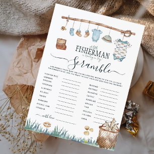 Reel Fun Fishing Baby Shower Unscramble Word Game