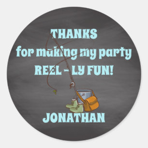 Reel Fun Fishing Boys Birthday Party Thank You Tag