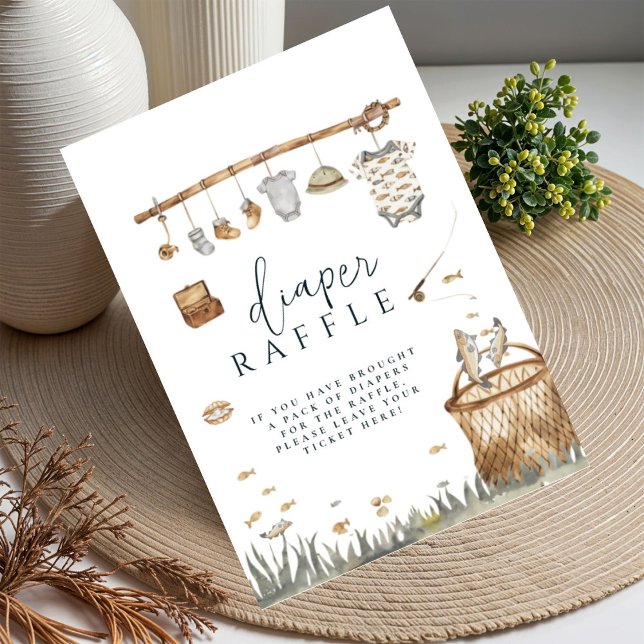 Reel Fun Fishing Diaper Raffle Baby Shower Poster (Creator Uploaded)