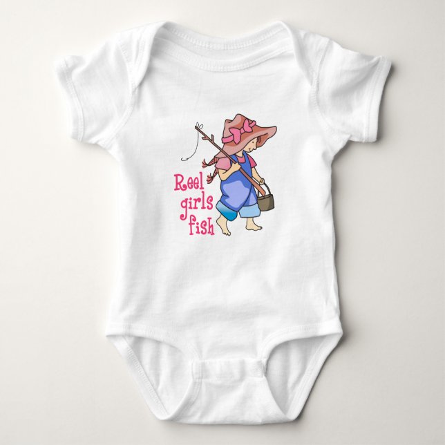 Reel Girls Fish Baby Bodysuit (Front)