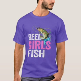 Reel Girls Fish Bass Fishing Funny Fisherwoman Mom T-Shirt