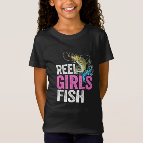 Reel Girls Fish Bass Fishing Funny Fisherwoman T_Shirt
