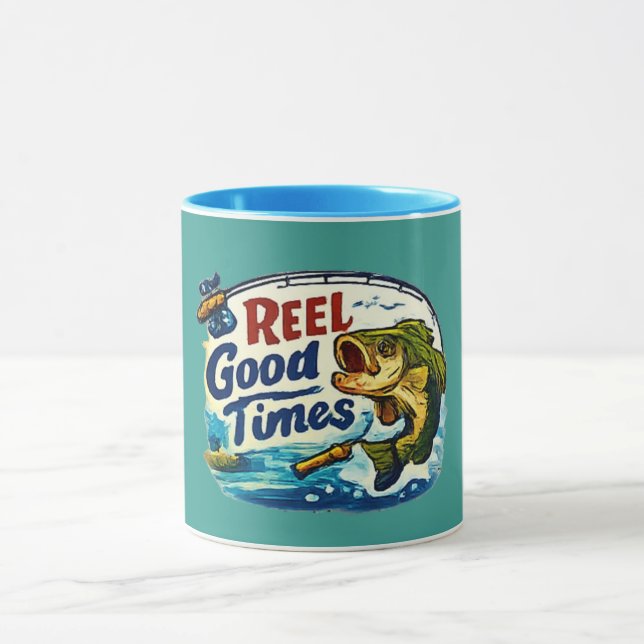 Reel Good Time Fishing | Funny Angler Gift  Mug (Center)