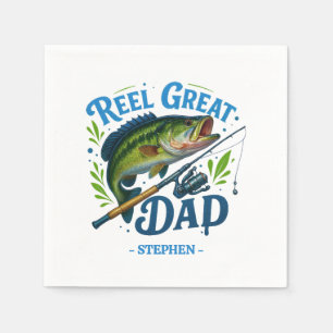 Reel Great Dad – Fishing Rod and Fish Napkins