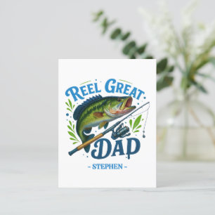 Reel Great Dad – Fishing Rod and Fish Postcard