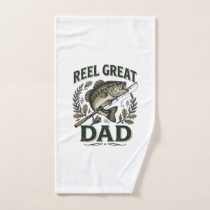 Reel Great Dad Vintage Fishing Father’s Day Hand Towel