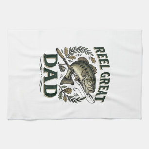 Reel Great Dad Vintage Fishing Father’s Day Kitchen Towel