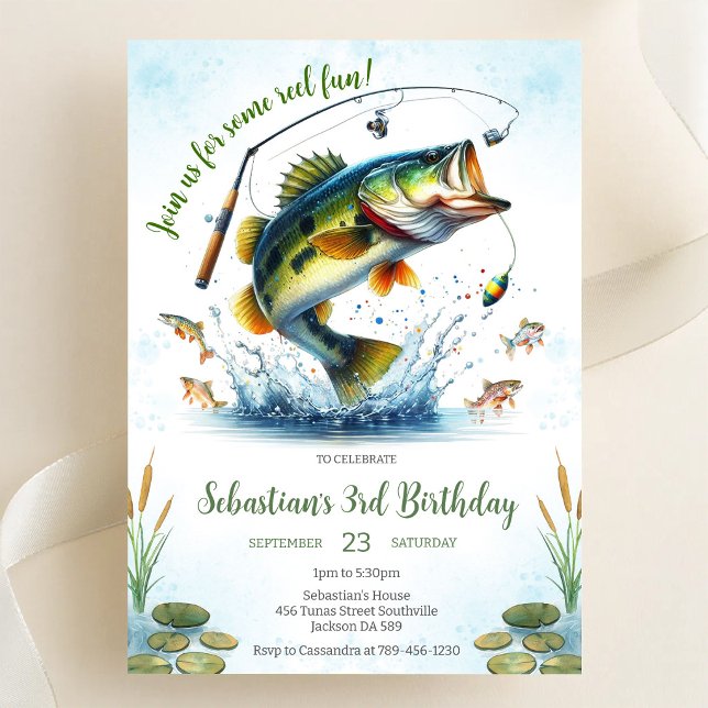 Reel in the Fun Fishing Birthday Invitation (Creator Uploaded)