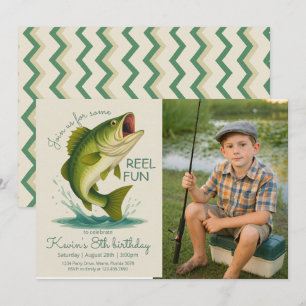 Reel in the Fun Fishing Birthday Photo Invitation