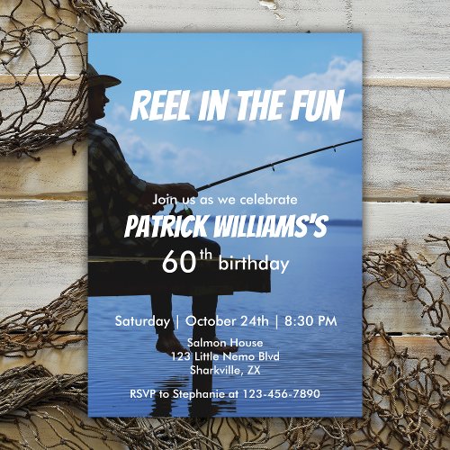 Reel in the Fun Sunset Fisherman 60th Birthday