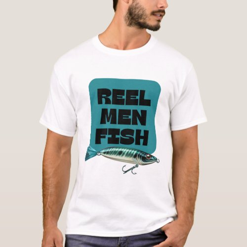 reel men fish blue T_Shirt