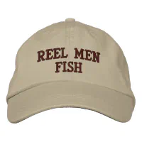Reel Men Fish Embroidered Hat