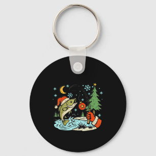 Reel Merry Christmas Fishing Funny Hook B Fi-shirt Keychain