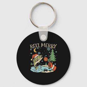 Reel Merry Christmas Fishing Funny Hook B Fi-shirt Keychain