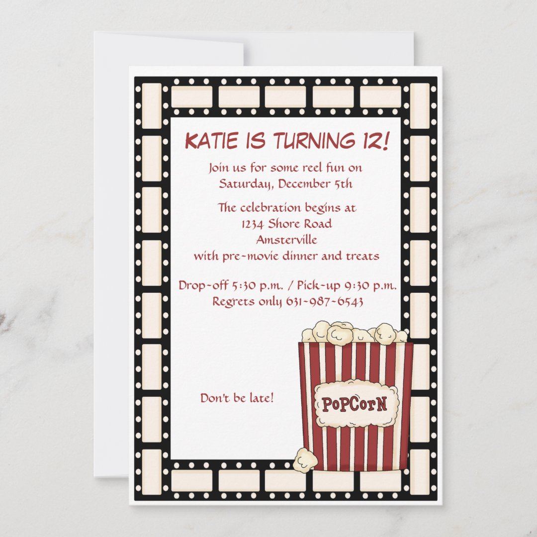 Reel Time Birthday Party Invitation Zazzle