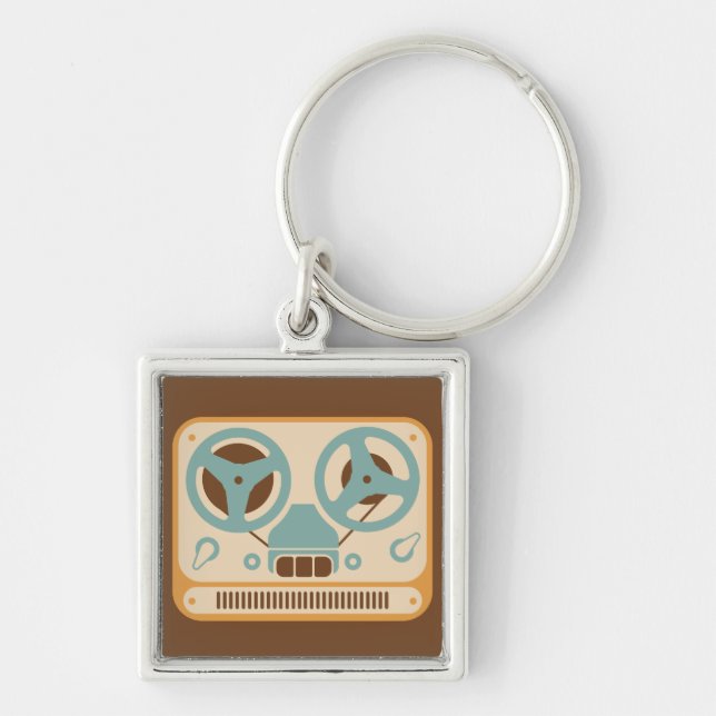 Reel to Reel Analog Tape Recorder Keychain (Front)
