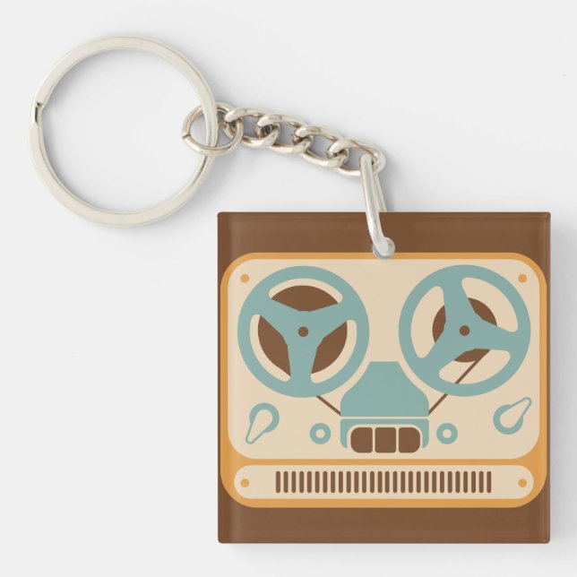 Reel to Reel Analog Tape Recorder Keychain (Front)