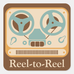 Reel-to-Reel Tape Deck Square Sticker