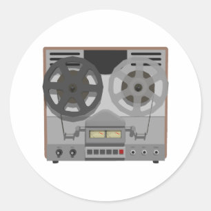 Reel to Reel Tape Player: 3D Model: Classic Round Sticker