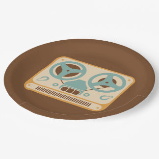 Reel to Reel Tape Recorder Analog Design Paper Plates