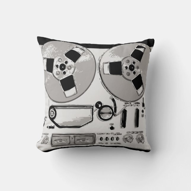 Reel to Reel Throw Pillow (Front)
