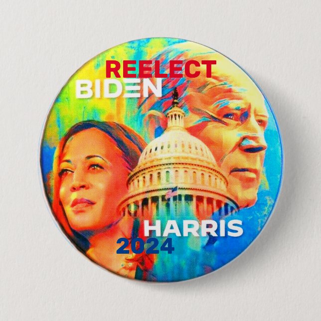 Reelect Biden Harris 2024 Button (Front)
