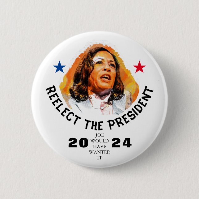 Reelect Kamala Harris 2024 Button (Front)