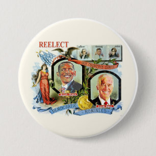 Reelect Obama Biden Democrat Nominees Pinback Button