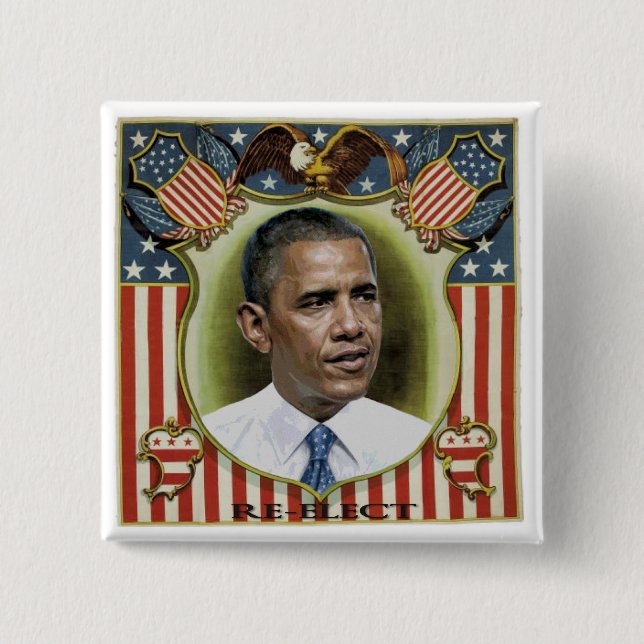 Reelect Obama Pinback Button (Front)