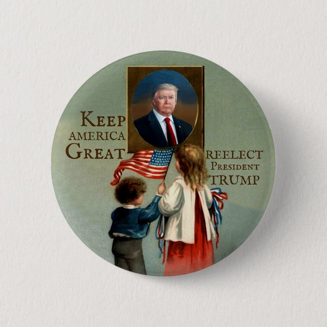 Reelect President Trump Button (Front)