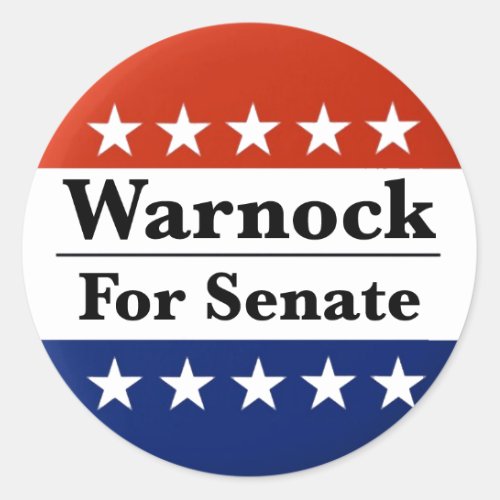 Reelect Raphael Warnock to US Senate 2022 Classic Round Sticker