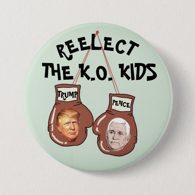 Reelect Trump Pence Button (Front)