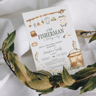 Reeling In Joy Fishing Boy Baby Shower Invitation