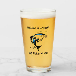 "Reeling in laughs... - Fishing Beer Glass