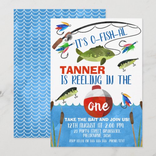 Reeling in the big one First Birthday Invitation