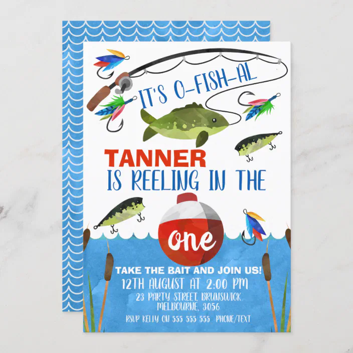 The Big One First Birthday Fish The Big One Invitation The Big One Fishing Birthday Fishing Birthday Invitation Fishing Invitation