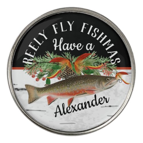  Reely Fly Fishmas  Fishing Christmas  Golf Ball Marker