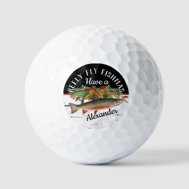  Reely Fly Fishmas  Fishing Christmas  Golf Balls (Front)