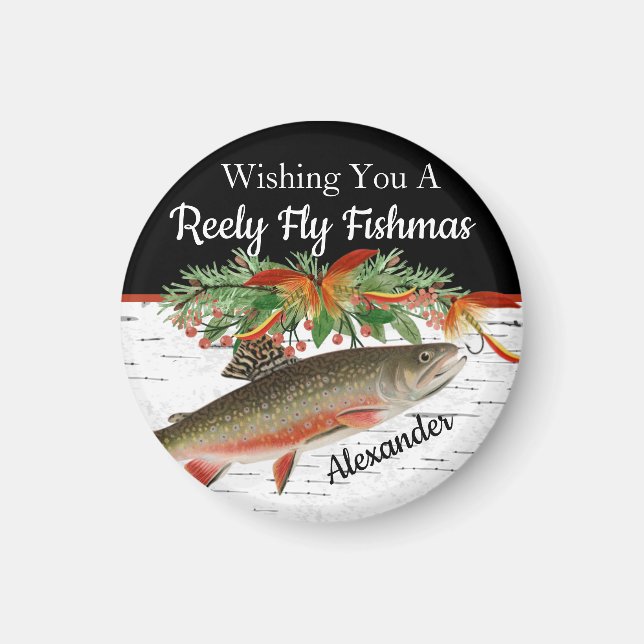  Reely Fly Fishmas  Fishing Christmas  Magnet (Front)