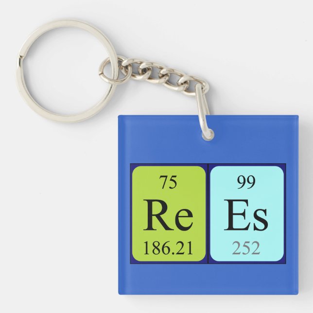 Rees periodic table name keyring (Front)