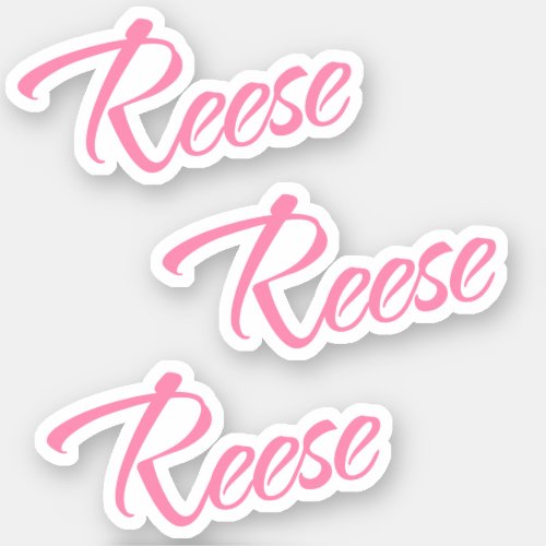 Reese Decorative Name in Pink x3 Sticker
