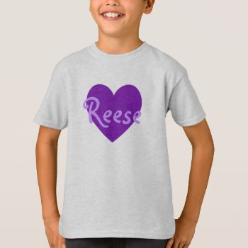 Reese In Purple T-shirt by purplestuff at Zazzle