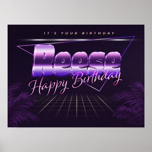 Reese Name First Name pura retro poster Birthday